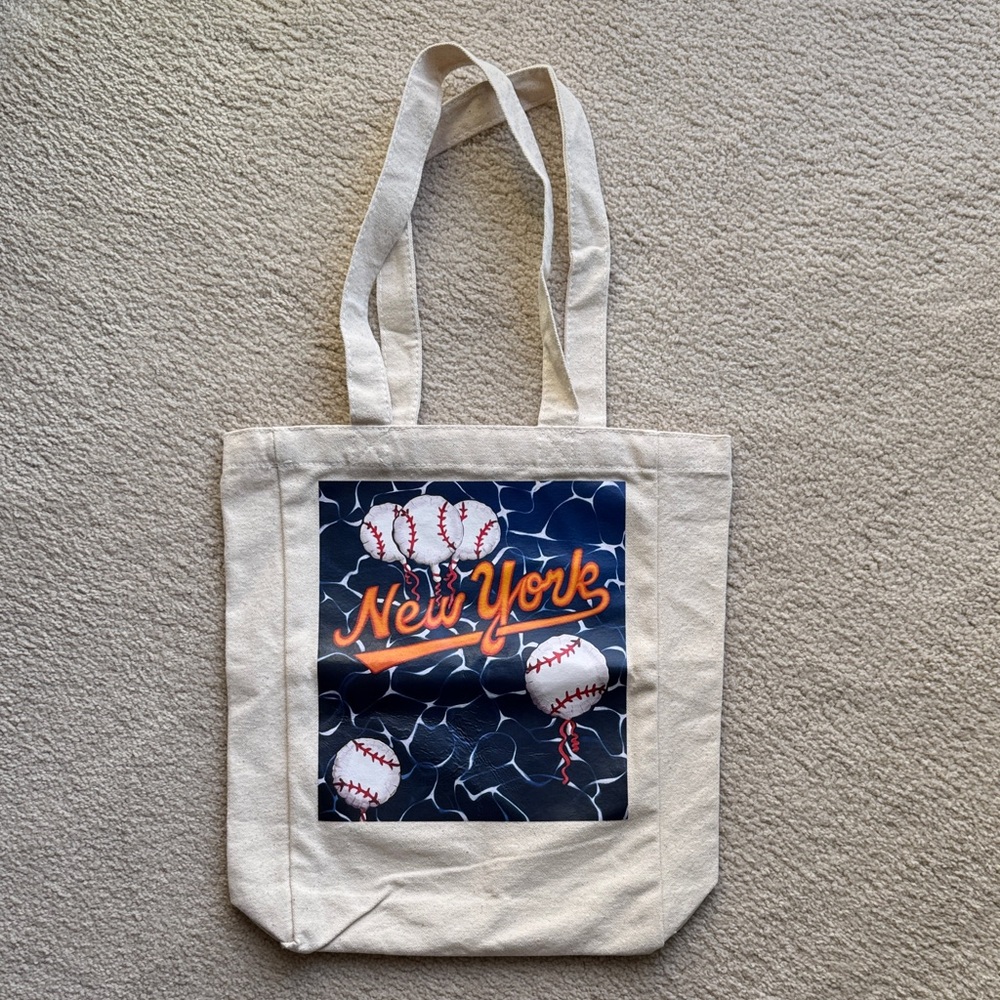 New York Baseball Canvas Tote Bag